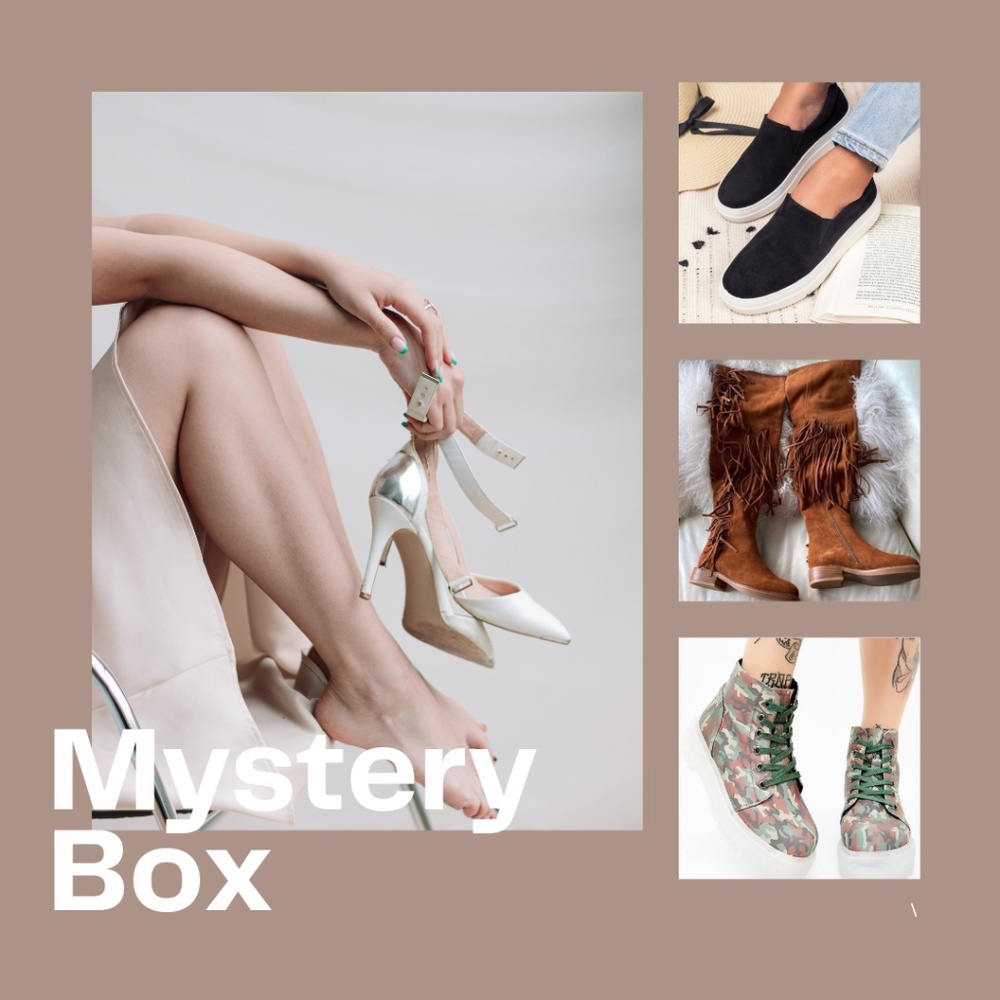 Mystery Shoe Box | 5 Pairs Designer & Trendy Styles | One Size | Women’s Shoes